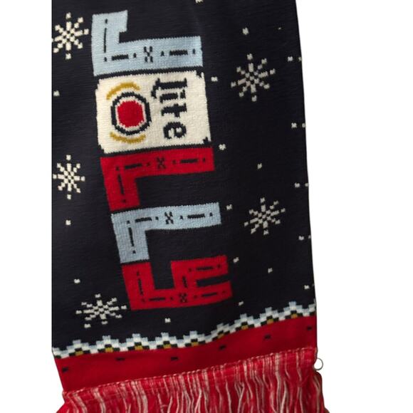 Miller Lite Beer Holly Jolly Winter Scarf Ugly 2020 Christmas Holiday Party - Picture 3 of 9